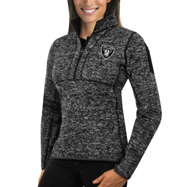 Superb Las Vegas Raiders Antigua Women's Fortune Half Zip Sweater Heather Black Sports enthusiasts Seize the opportunity Order your Cardinals jersey