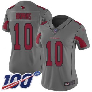 Superb Cardinals #10 DeAndre Hopkins Silver Women's Stitched NFL Limited Inverted Legend 100th Season Jersey Be among the first to own Order your Cardinals jersey right away