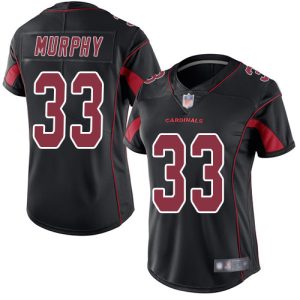Premium Cardinals #33 Byron Murphy Black Women's Stitched NFL Limited Rush Jersey Limited stock Order now to show your love for the Cardinals