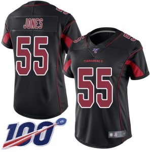 Exquisite Cardinals #55 Chandler Jones Black Women's Stitched NFL Limited Rush 100th Season Jersey Hurry Exclusive offer Place your order for a Cardinals jersey immediately