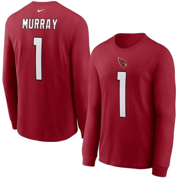 Exceptional Arizona Cardinals #1 Kyler Murray Player Name & Number Long Sleeve T Shirt Cardinal With high demand Order now to wear your Cardinals pride