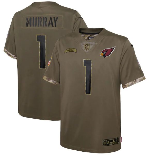 Exquisite Arizona Cardinals #1 Kyler Murray Youth 2022 Salute To Service Limited Jersey Olive Be among the first to own Order your Cardinals jersey right away