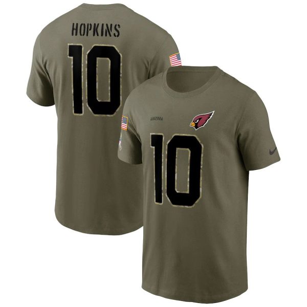 Gorgeous Arizona Cardinals #10 DeAndre Hopkins 2022 Salute To Service Name & Number T Shirt Olive With high demand Order now to wear your Cardinals pride