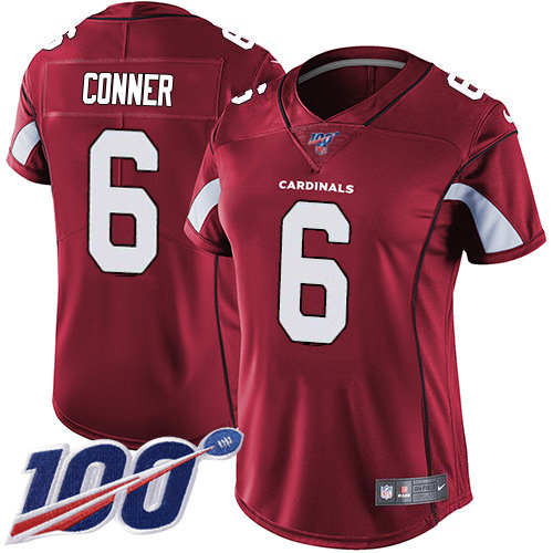 Superb Cardinals #6 James Conner Red Team Color Women's Stitched NFL 100th Season Vapor Untouchable Limited Jersey Sports enthusiasts Seize the opportunity Order your Cardinals jersey