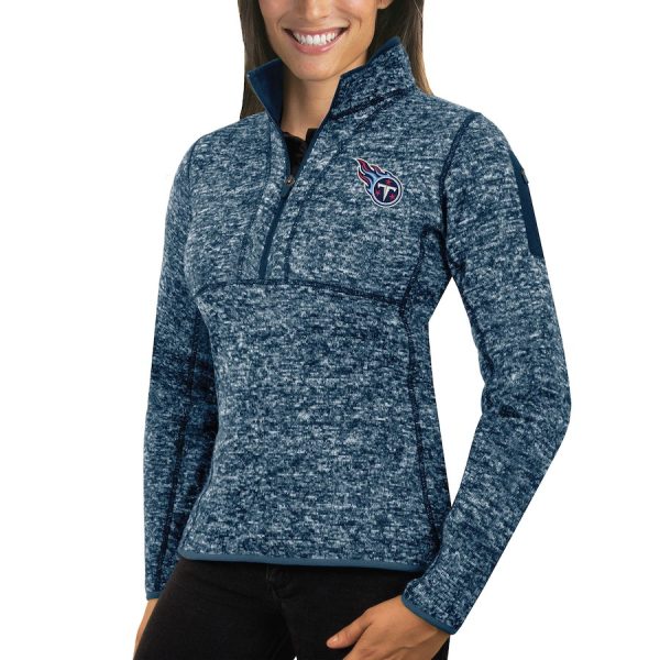 Premium Tennessee Titans Antigua Women's Fortune Half Zip Sweater Heather Navy Limited stock Order now to show your love for the Cardinals